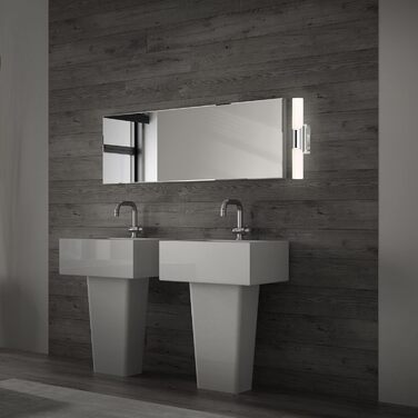 Briloner Leuchten - LED Bathroom Light, IP44 Bathroom Lamp, 11 Watt, 1300 Lumens, 4000 Kelvin, Chrome-White, 470x65x68mm (LxBxH)