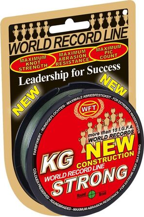 Плетена рибальська волосінь WFT KG Strong 300м 0,25мм 39кг для морської риболовлі