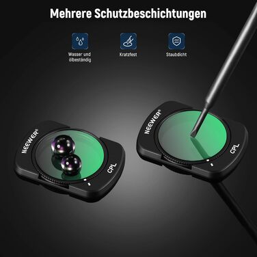 Набір фільтрів NEEWER для DJI Osmo Pocket 3: ND, PL, CPL, UV, Diffusion. Комплект для фото- та відеозйомки