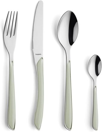 Набір столових приборів Kuppels Prisma для 6 осіб з нержавіючої сталі з рожевими ручками | 24 шт.