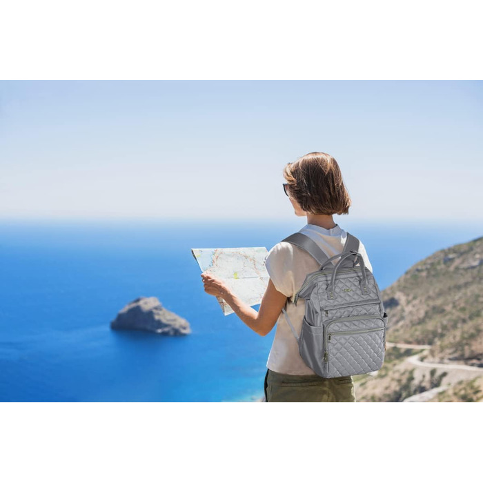 Жіночий рюкзак з відділенням для ноутбука 15.6 дюймів, шкільний рюкзак для дівчат-підлітків, сумка для університету, робочий рюкзак, подарунок для жінок, водонепроникний (підходить для ноутбука 15.6 дюймів, S41-x-gray)