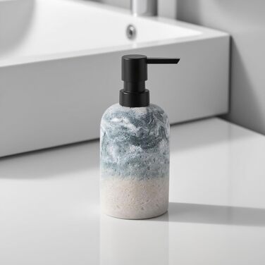 Набір для ванної кімнати 3 в 1: дозатор для мила, мильниця та тримач для зубних щіток, білий (сіро-зелений), DREI