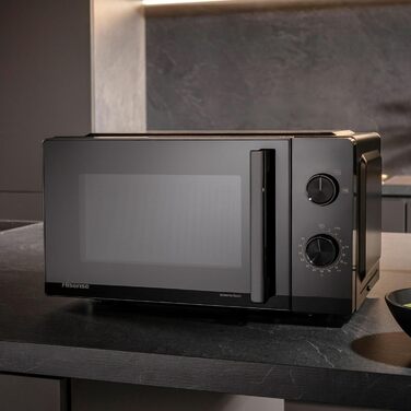 Мікрохвильова піч Hisense H20MOBS4HI 20 л з InverterTech, керамічним покриттям та дитячим блокуванням (чорний)