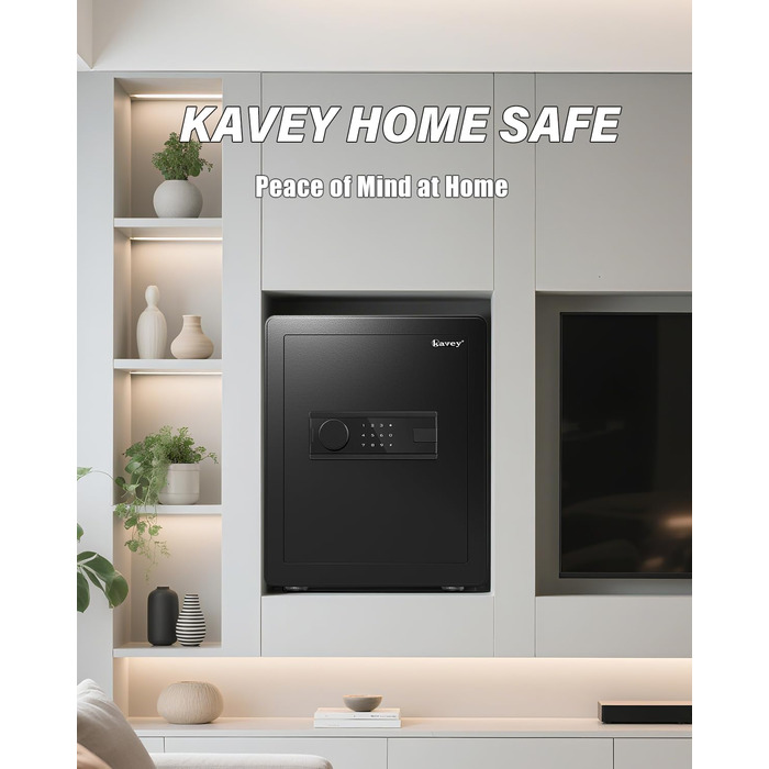 Сейф Kavey Safe Tresor 50L з цифровим замком, подвійним сигналом тривоги та LED-підсвіткою