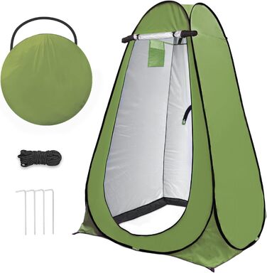 Riggoo Pop Up Privacy Tent - Portable Toilet & Changing Tent for Camping & Beach - UV40+ Sun Protection - Green