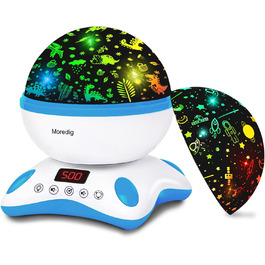 Moredig Night Light Starry Sky Projector for Kids with Remote Control, Timer, Night Light Baby Night Light for Children for Birthday Gift, Kids Room, Christmas Gifts - Black and White (D-blue and White)
