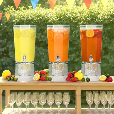 Диспенсер для напоїв Lifewit 4L з краником та підставкою, пластиковий диспенсер для води, лимонаду, соку, для вечірок та буфетів