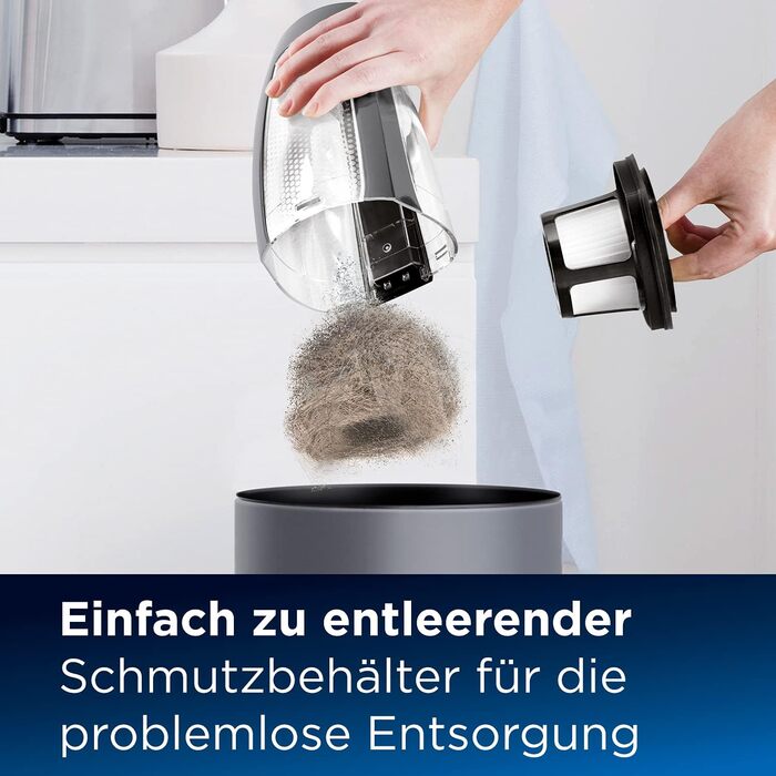 Bissell Pet Hair Eraser 2278N: Акумуляторний ручний пилосос для шерсті тварин, чорно-титановий. Для килимів, меблів, авто. 14.4V, 68dB