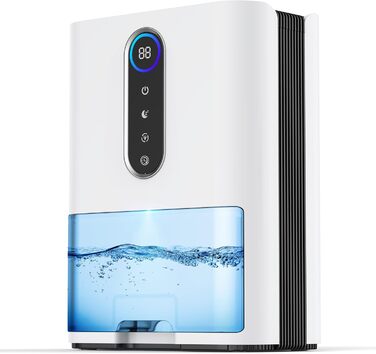 Електричний осушувач повітря 2L з тихим режимом 27dB, таймером 8/16/24 год та 5 кольоровими підсвітками. Осушувач для спальні, ванної кімнати, підвалу (до 60 м²)