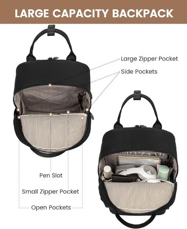 Жіночий рюкзак LOVEVOOK 15.6' для ноутбука, подорожей, роботи: водонепроникний, елегантний, для школи, університету, офісу (бежевий, хакі)