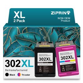 Комплект картриджів ZIPRINT 302 XL для принтерів HP Envy 4520, 4524, 4525, DeskJet 2130, 3630, 3636, Officejet 3830, 3831, 5230 (чорний та кольоровий, 2 шт.)