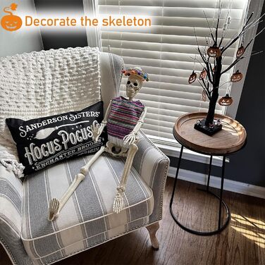 Halloween Plastic Skeleton, 90cm Full Body Halloween Skeleton with Movable Joints for Halloween Indoor Garden House Patio Decorations (2 Pack)
