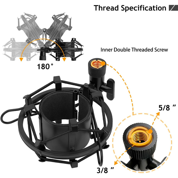 Підставка для мікрофона AT2020 з поп-фільтром та вітрозахистом для Audio Technica AT2020V AT2020USB+ AT2035 ATR2500X (Металева підставка для мікрофона AT2020)