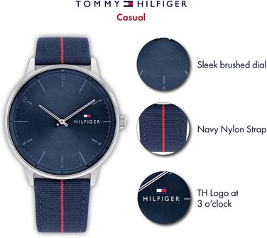 Чоловічий годинник Tommy Hilfiger 1791844 з синім нейлоновим ремінцем - кварцовий
