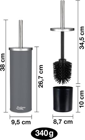 Силіконова щітка для унітазу з нержавіючої сталі | Набір для чищення унітазу | Чорна щітка для унітазу | Аксесуари для ванної кімнати