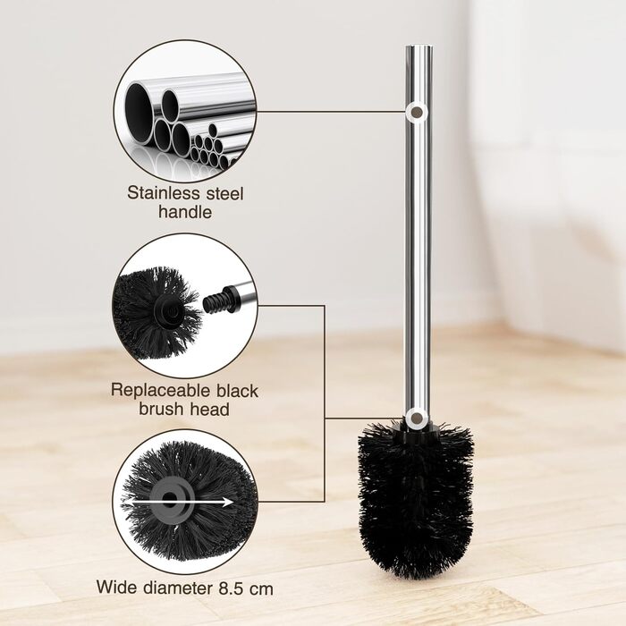 Stainless Steel Toilet Paper Holder with Brush & Wet Tissue Box - Silver Finish Bathroom Set