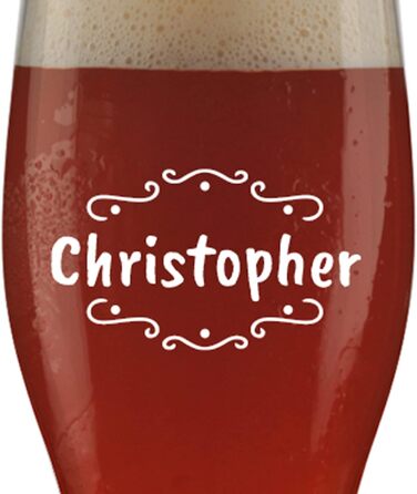 Склянка для пива з іменем або побажанням, 0,5л, з гравіюванням, індивідуальний подарунок, персоналізована склянка для пшеничного пива (оздоблення 02)