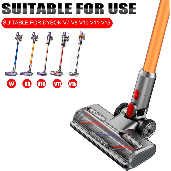 Італдос Турбощітка електрична для пилососів Dyson V7 V8 V10 V11 V15 з LED-підсвічуванням