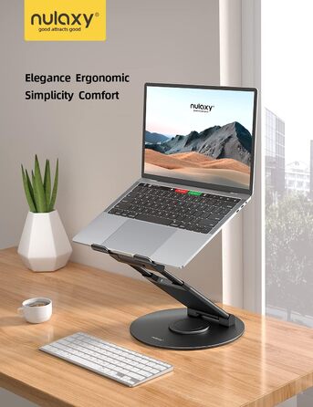 Adjustable Laptop Stand - 360° Swivel Base - Holds 10-17
