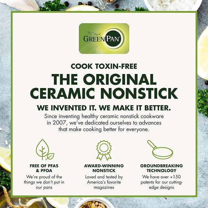 GreenPan Mayflower Pro Harteloxierte Keramische Antihaftbeschichtung, 13-Piece Cookware Set with Ceramic Non-Stick Coating, Vintage Wooden Handle, PFAS-Free, Induction-Suitable, Anthracite Gray Cookware Set 13-Piece