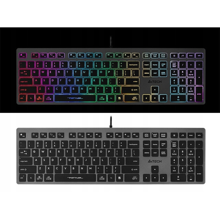 Дротова низькопрофільна підсвічена LED-клавіатура A4TECH FSTYLER FX60H