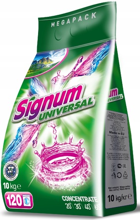 Пральний порошок Signum UNIVERSAL / Білий Clovin, 10 кг, 120 прань, 2в1