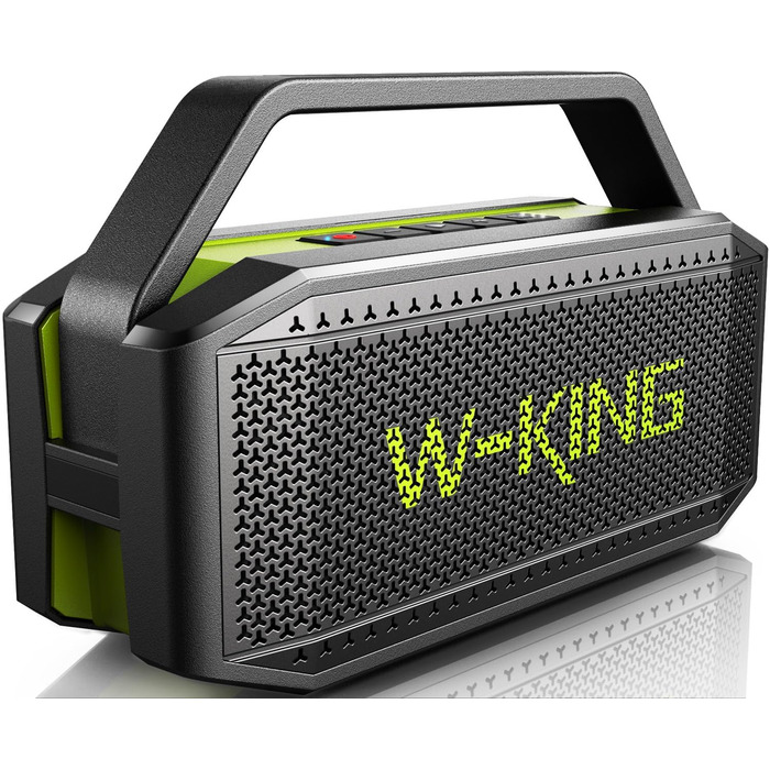 W-KING Bluetooth колонка 100W (60W) IPX6, портативна, глибокий бас, до 40 годин, TF/AUX/EQ, зелена
