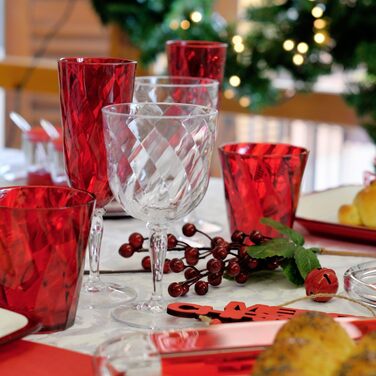 Набір келихів Omada Design Linea Diamond 4 шт., 27,5 cl, акрил, кольорові, для дому та відпочинку