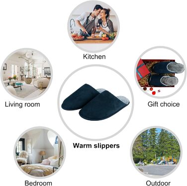 Тапочки домашні зимові для чоловіків та жінок. Теплі, плюшеві, з пам'яттю форми, антиковзкі, для дому та вулиці. Розмір 42/43 EU, Стиль 7