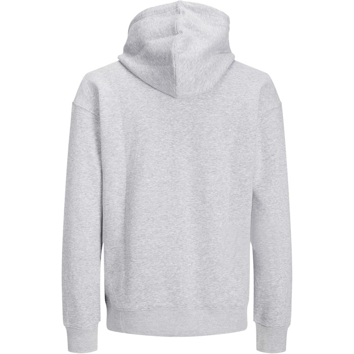 Чоловічий худі Jack & Jones однотонний з капюшоном, світло-сірий меланж, розмір XL