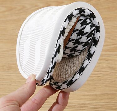 Зимові тапочки для гостей з льону, унісекс. Теплі, миючі, з антиковзким покриттям. Тапочки для дому, 36/37 EU, бежеві