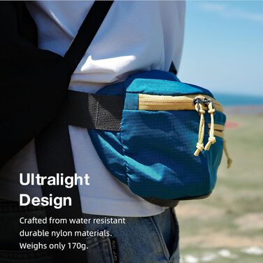 Легка туристична поясна сумка на 2.5л, водонепроникна, для жінок та чоловіків (різдвяна серія), колір: Бриз Блакитний