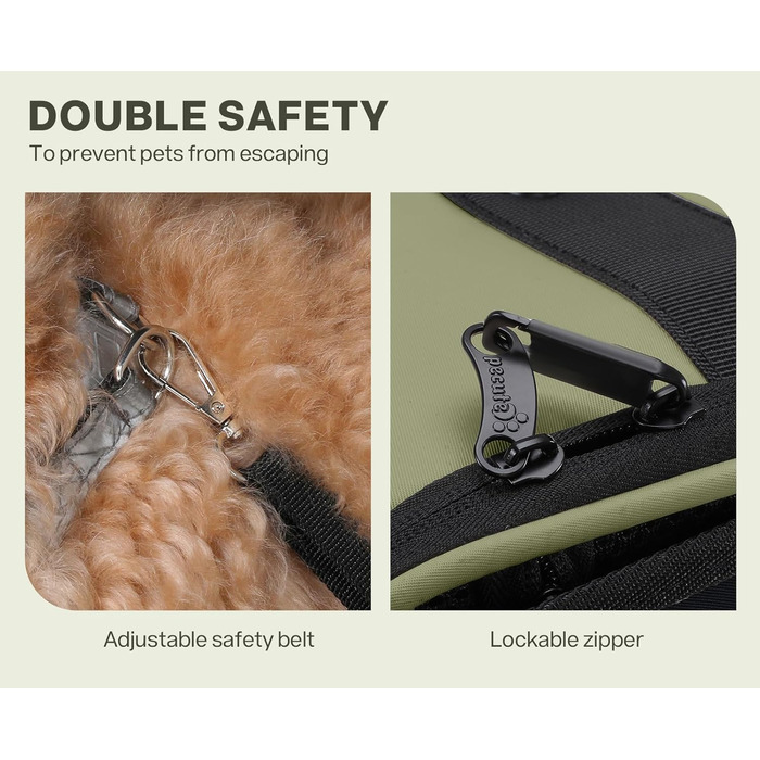 Pecute Рюкзак-переноска для котів та маленьких собак, темно-зелений. Зручний, вентильований, для подорожей, хайкінгу та кемпінгу