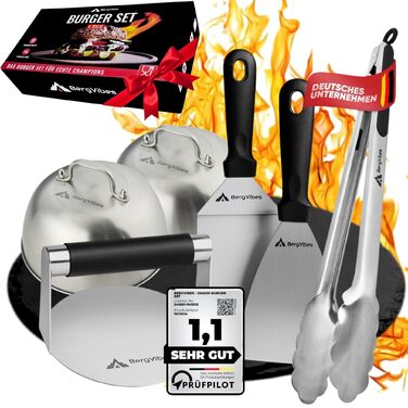 Набір для приготування Smash Burger Bergvibes (6 предметів) з нержавіючої сталі