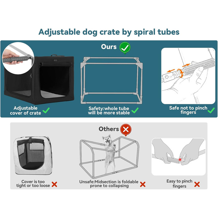 Клітка для собак Petsfit, велика, розкладна, чорна, 90x61x58 см, з підстилкою