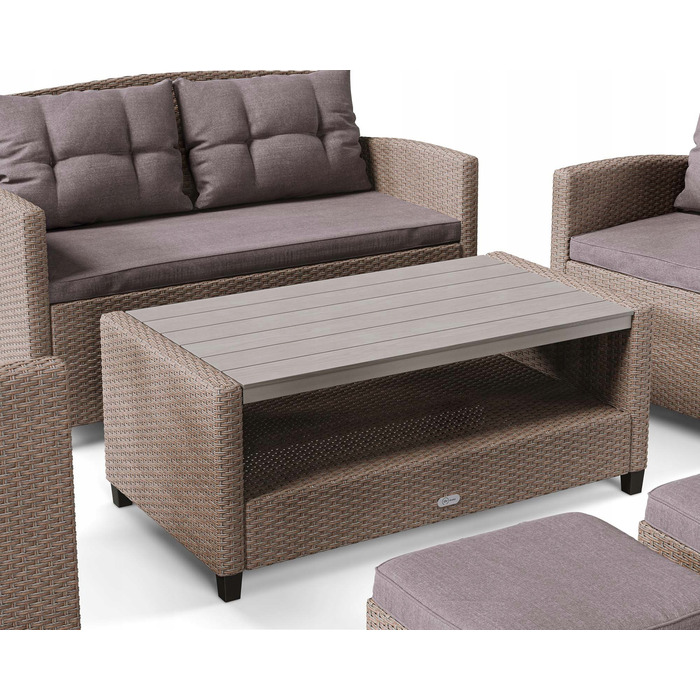 Комплект садових меблів Di Volio DV-016GF Firenze, техноротанг, бежевий, 6 предметів