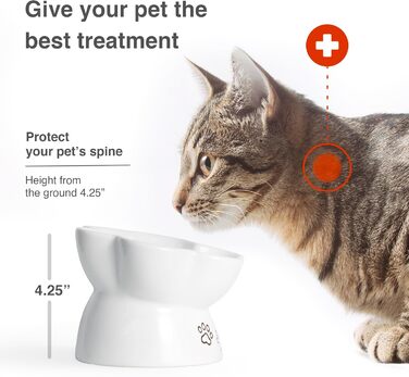 Миска для собак та котів Kaiikais Slow Feeder, 240 мл, кераміка, піднята, для повільного годування