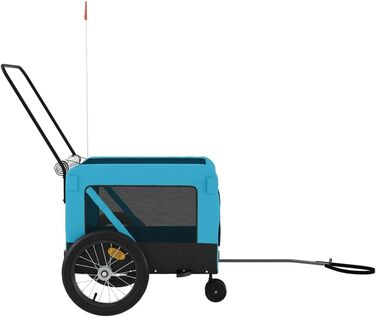 Причіп для велосипеда для собак vidaXL, 123 x 63 x 66 см, блакитний