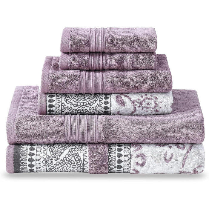 Набір рушників Modern Threads Ophelia Reh (6 шт.): 2 великі, 2 середні, 2 маленькі, бавовна, дж.