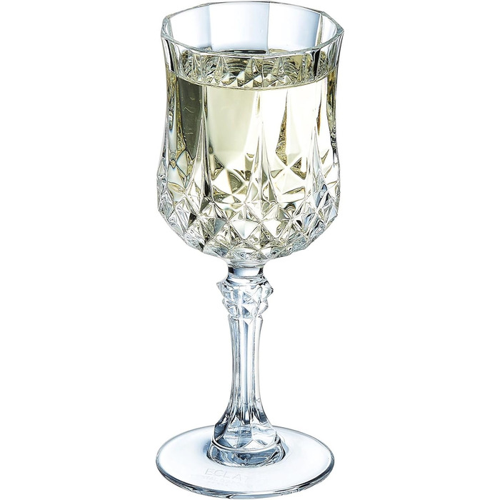 Cristal d'Arques Paris Longchamp - Wine Glass 170ml - Set of 6 - made of Kwarx - reinforced packaging - Shine, transparency, and high resistance
