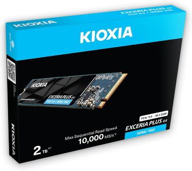 SSD KIOXIA Exceria Plus G4 2TB M.2 2280 NVMe PCIe 5.0 - 10000/8200 MB/s - для ноутбука, ПК, геймінгу, відеомонтажу