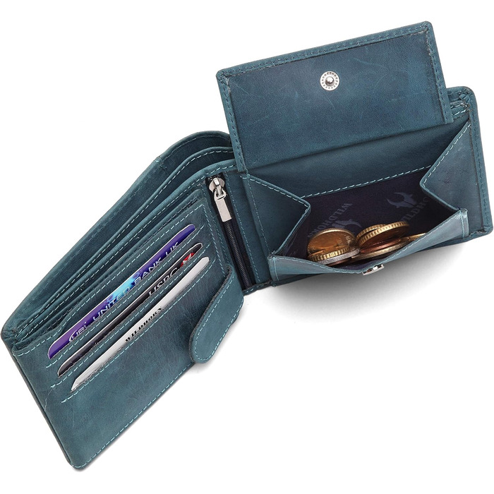 Чоловічий шкіряний гаманець WildHorn Antlers Hunter Blue