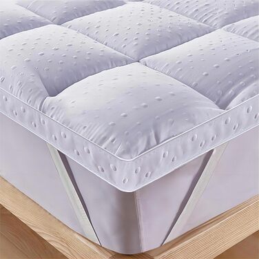Bedecor Fitted Sheet Mattress Topper Soft-Topper, Luxury 3D Massage Bubbles Cover 180x200 cm