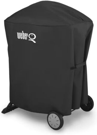 Чохол для гриля Weber Premium Q1000/2000 на підставці або візку, водонепроникний, захист від УФ та вологи, з липучками, чорний
