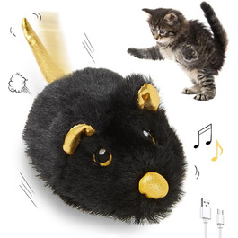 Interactive cat toy for indoor cats, rechargeable automatic moving mouse cat toy with squeak sound, smart electric mouse cat toys.