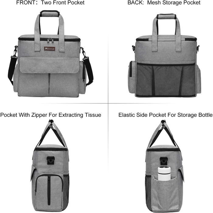 Modoker Airline Approved Pet Carrier & Travel Set - Dog & Cat Carrier Bag with Multifunction Pockets - Grey 6 Piece Set