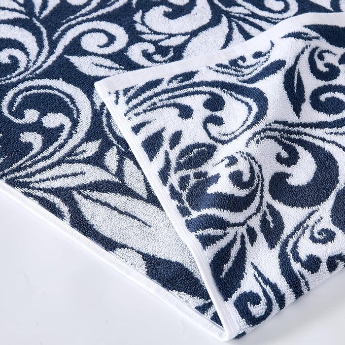 Набір рушників Modern Threads Trefoil Filigranes: 6 рушників (полотенця, рушники для рук), 100% бавовна, двобоколі, джкард, швидковисихаючі, Indigo/Mandala-traum, преміум якість