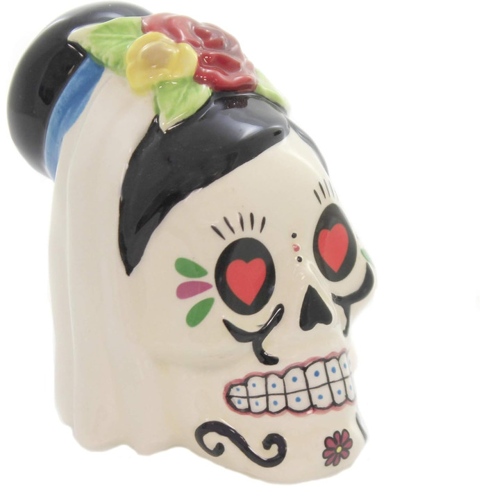 Pacific Giftware Day of the Dead Salt and Pepper Shakers - Ceramic with Skull Design