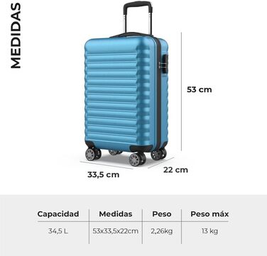 Набір валіз NUMADA 4 шт. (75/63/53 см) + косметичка, ABS, жорсткий, міцний, з коліщатами, з замком