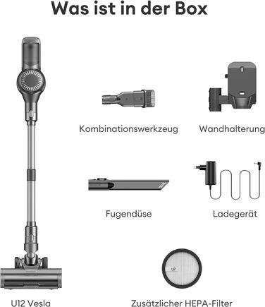 Бездротовий пилосос Ultenic U12 Tech Green Eye™ з акумулятором, 45000Pa, для твердих підлог, килимів та шерсті тварин, з автоматичним режимом та покращеною насадкою проти ковтунів